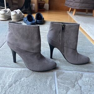 Mark Fisher Grey Foldover Boots with Heel